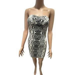 Elegant Strapless Black and White Dress